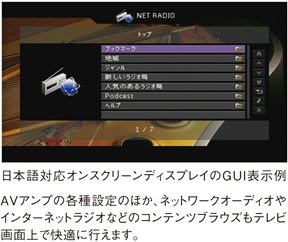 日本語対応オンスクリーンディスプレイのGUI表示例