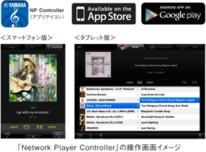 「NETWORK PLAYER CONTROLLER」の操作画面イメージ
