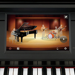 演奏のパートナーを選べる「ピアノルーム」の「セッションモード」（CVP-709画面）