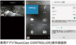 [ 画像 ] 専用アプリ「MusicCast CONTROLLER」操作画面例
